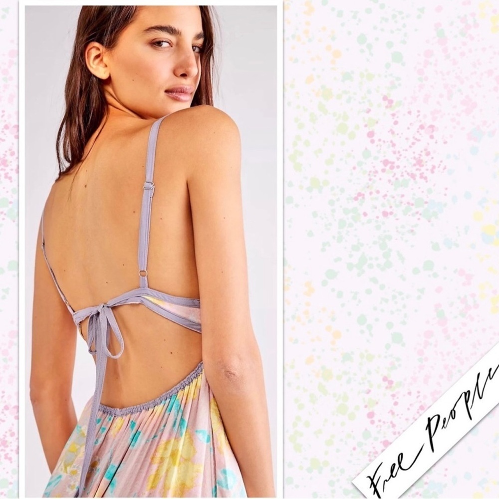 Free People Wisteria Maxi Dress (Pale Lavender, Yellow, Aqua) Altered Strap